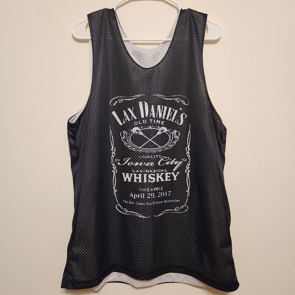 Lax Daniel's Whiskey Reversible Black & White Lacrosse Pinny
